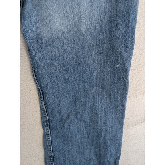 Levis 514 Jeans Mens 36x32 Blue Faded Whiskered Denim Straight Leg Cotton READ - Picture 2 of 16
